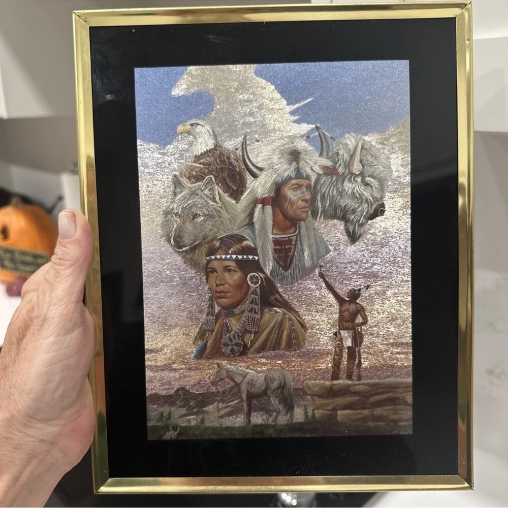 Native American Etching Foil Art 8” x10” Indian- western Legacy 25/547